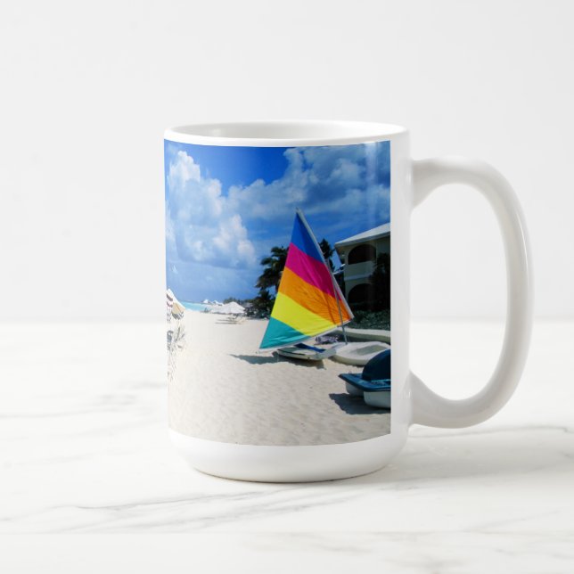Boote und Strand-Stühle Kaffeetasse (Rechts)