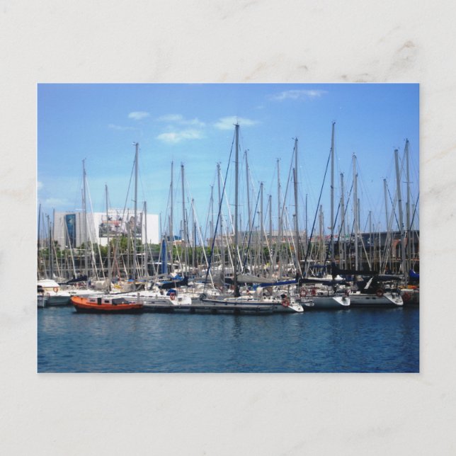 Boote von Barcelona Postkarte (Vorderseite)