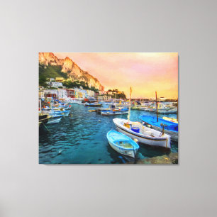Boote von Capri Italien in Marina Grande Große Leinwanddruck