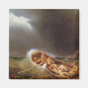 Boote von Dieppe, das vom Fischen zurückgeht Magnet