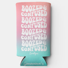 Booted Retro Pink Aqua Bachelorette Selters Dosenkühler