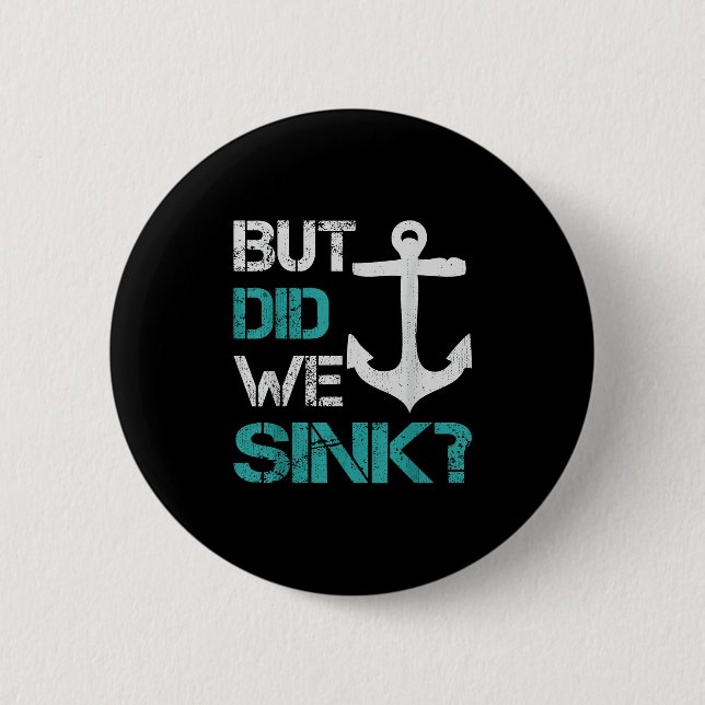 Booten, aber sanken wir Flachboot Ponton Kapitän  Button (Vorderseite)