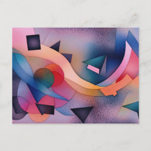 "Booten auf Wasser" Zeitgenössische Abstrakte Kuns Postkarte