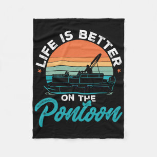 Booten Pontonboot Das Leben ist besser auf dem Pon Fleecedecke