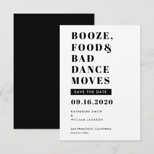 Booten von "Food Bad Dance" bewegt Chic Save the D Date (Vorne/Hinten)