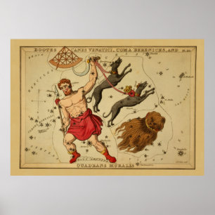 Boötes - Vintage Sternenkartenbilder Poster