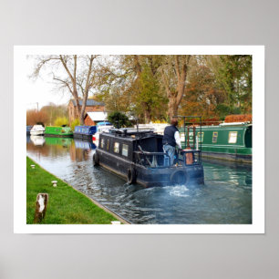 Bootfahren auf dem Newbury-Kanal Poster