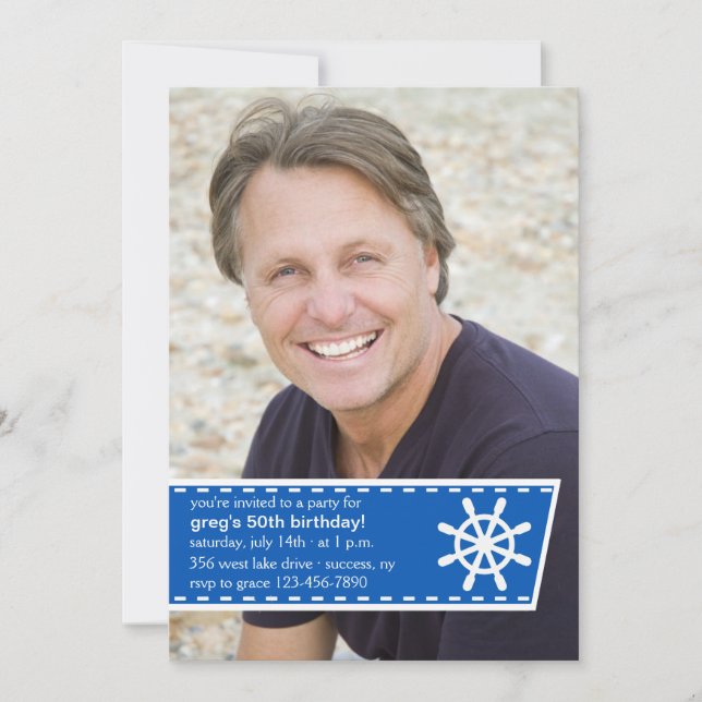 Bootfahrt-Leben-Foto-Einladung Einladung (Vorderseite)