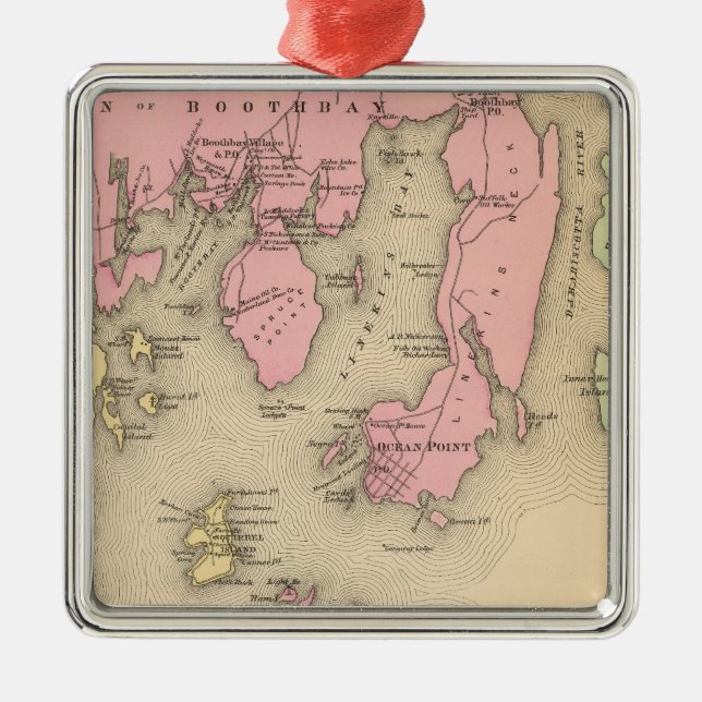 Boothbay, angrenzende Inseln Ornament Aus Metall (Vorne)