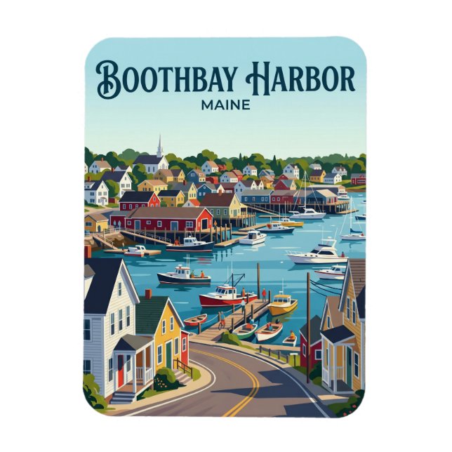 Boothbay Harbor USA Magnet (Vertikal)
