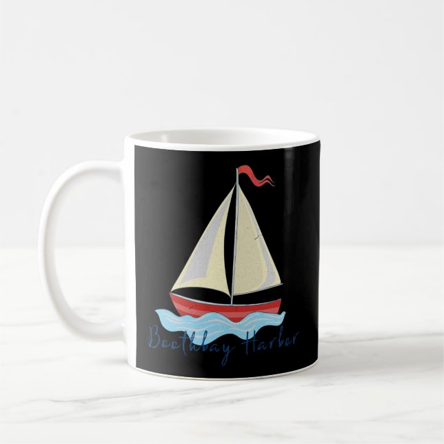 Boothbay Harbour Segelschiff Nautical Regatta Kaffeetasse (Links)