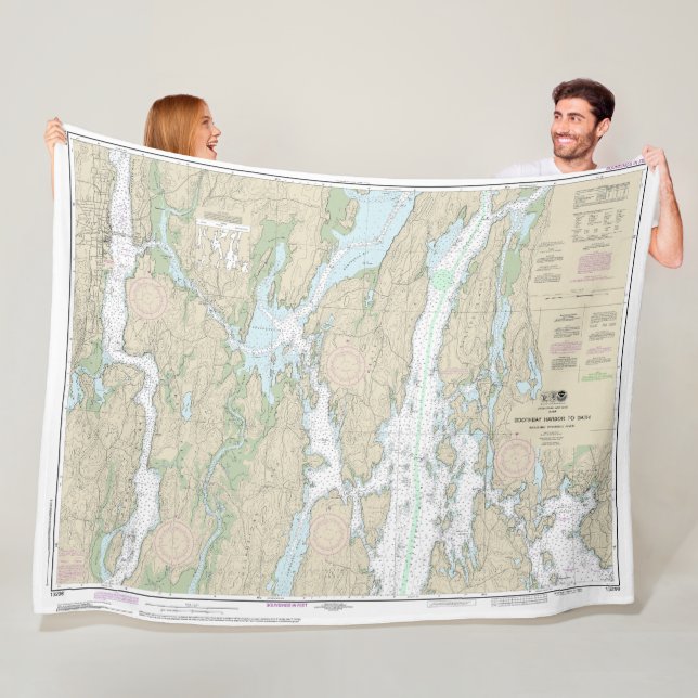 Boothbay Harbour to Bath Nautical Chart 13296 Fleecedecke (Beispiel)