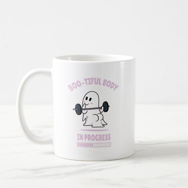 Bootiful Body - Funny Halloween Ghost Gym Lifting Kaffeetasse (Links)