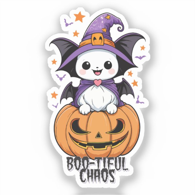 Bootiful Chaos | Fledermäuse, Hasen und Kürbiskins Aufkleber (Vorderseite)