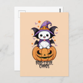 Bootiful Chaos | Fledermäuse, Hasen und Kürbiskins Postkarte