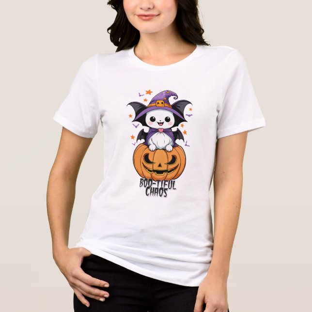 Bootiful Chaos | Fledermäuse, Hasen und Kürbiskins Tri-Blend Shirt (Vorderseite)