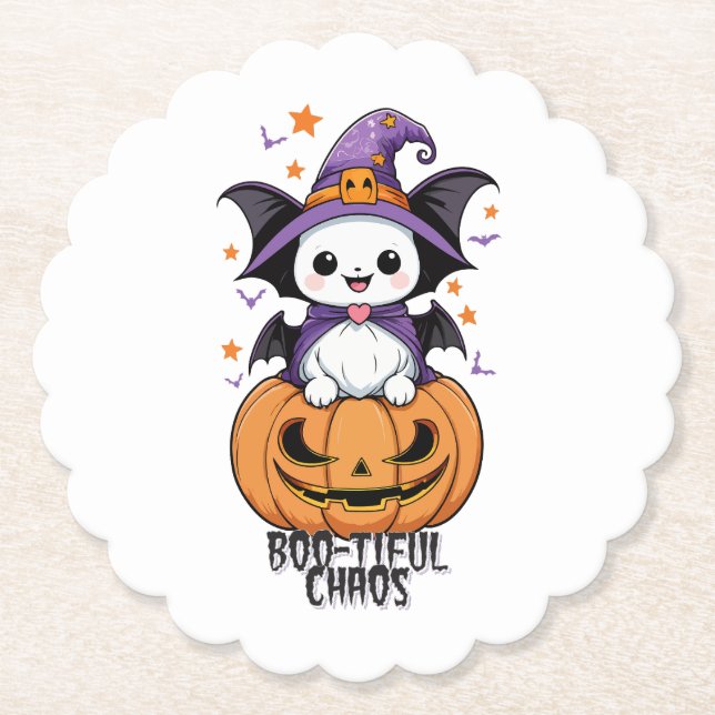 Bootiful Chaos | Fledermäuse, Hasen und Kürbiskins Untersetzer (Vorderseite)