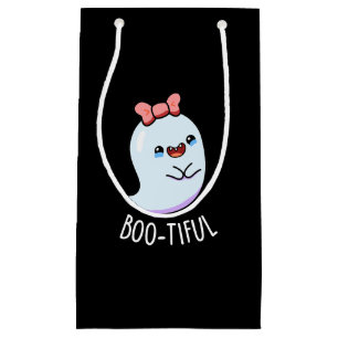 Bootiful Funny Girl Halloween Ghost Pun Dark BG Kleine Geschenktüte
