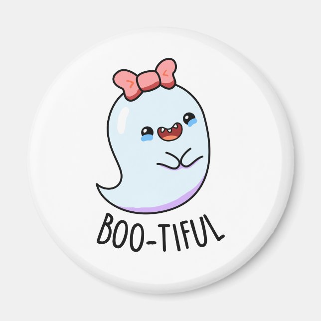 Bootiful Funny Girly Halloween Ghost Pub Magnet (Vorne)
