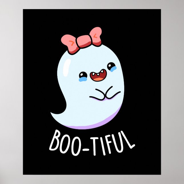 Bootiful Funny Girly Halloween Ghost Pub Poster (Vorne)