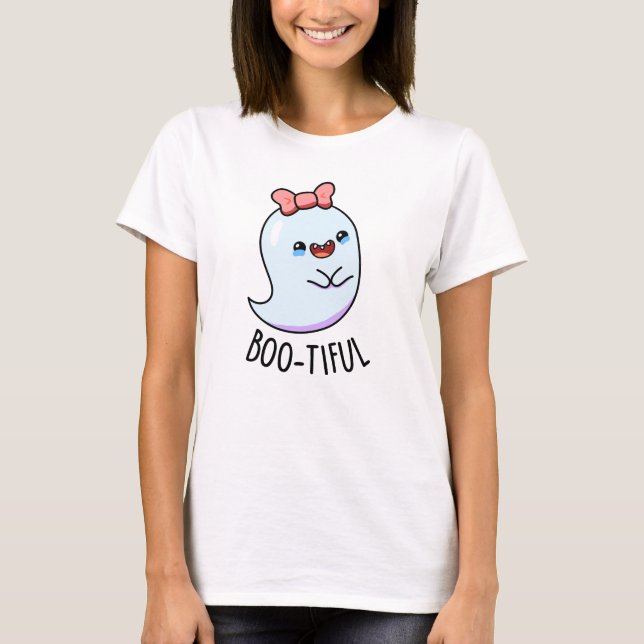 Bootiful Funny Girly Halloween Ghost Pub T-Shirt (Vorderseite)