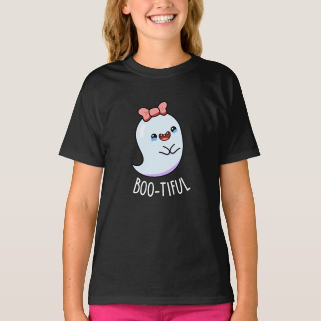 Bootiful Funny Girly Halloween Ghost Pub T-Shirt (Vorderseite)