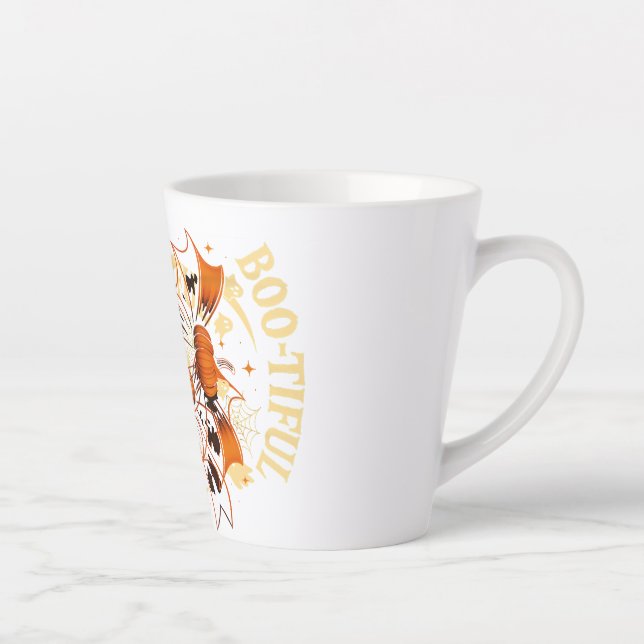 Bootiful Funny Halloween Coquette Bow Pumpkin Milchtasse (Rechts)