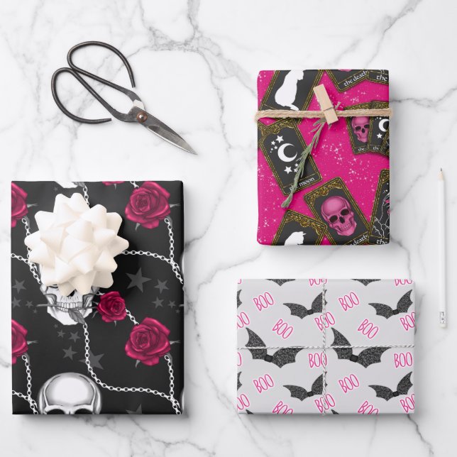 Bootiful Gothic Geschenkpapier Set (Vorderseite)