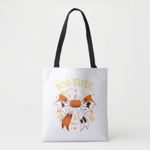 Bootiful Lustiger Halloween Coquette Bogen Kürbis Tasche
