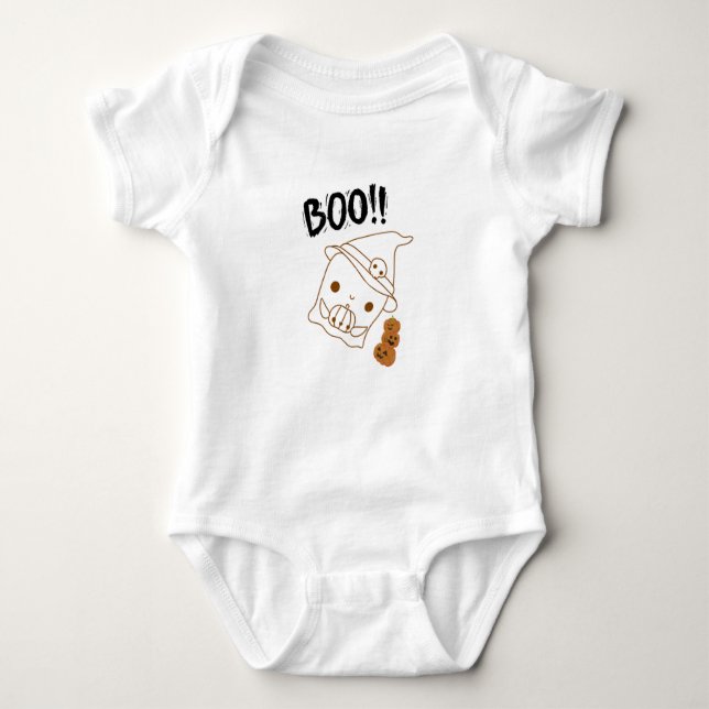 Bootiful Pumpkin Baby Bodysuit - Niedlich Ghost &  Strampler (Vorderseite)