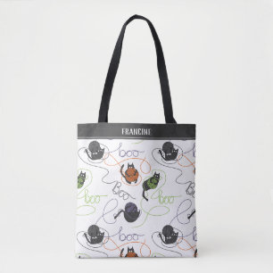 Bootigezähmtes Schwarzes Katzen und GarnHalloween Tasche