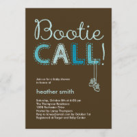 Bootin Call Baby Shower Einladung - Blue