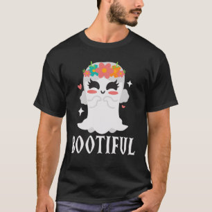 Bootischer Blume Ghost Niedlich Kawaii Halloween C T-Shirt