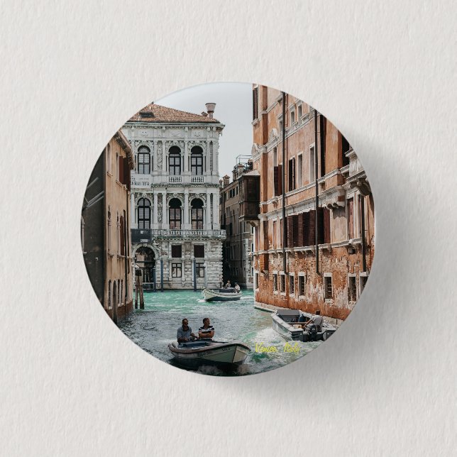 Bootkanal Venedig Button (Vorderseite)