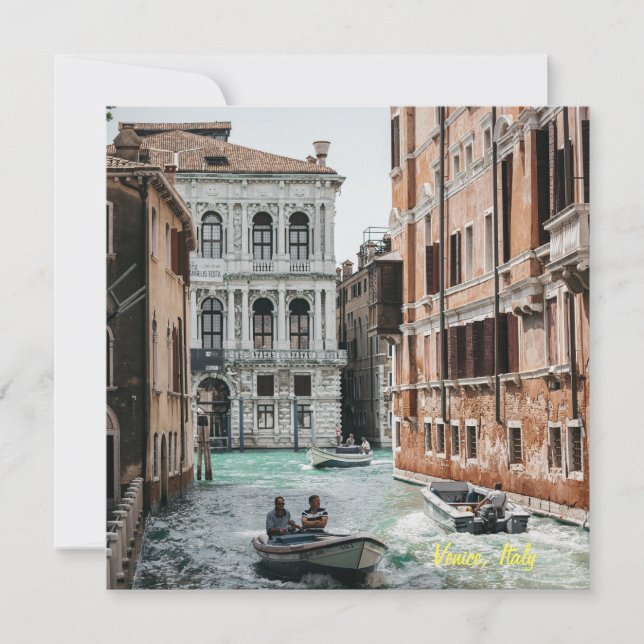 Bootkanal Venedig Feiertagskarte (Vorderseite)