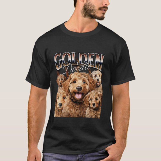 Bootleg Style Rap T-Shirt Goldendoodle Dog Design  (Vorderseite)