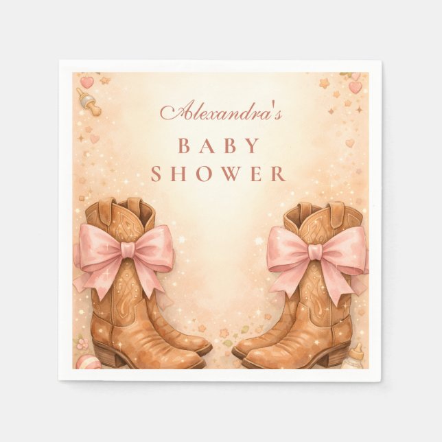 Boots And Bows Western Baby Shower Serviette (Vorderseite)