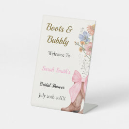 Boots and Bubbly Bridal Shower Welcome Sockelschild