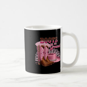 Boots auf dem Boden, Boot Cowboy Western Land m Kaffeetasse