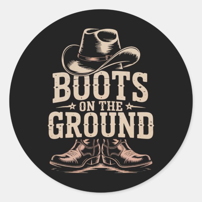 Boots auf der Tanzlinie D Runder Aufkleber (Vorderseite)