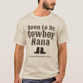 Boots bald Cowboy Oma Baby Ankündigung T-Shirt