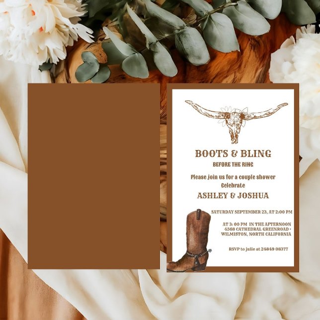 Boots & Bling Boho Western Cowboy Brautparty Einladung (Von Creator hochgeladen)