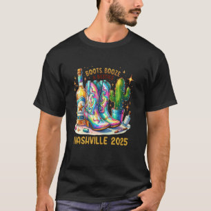 Boots Booze & Besties Nashville 2025 Mädchen-Trip T-Shirt