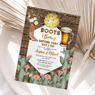 Boots & Brews Western Country Beer Brautparty Einladung