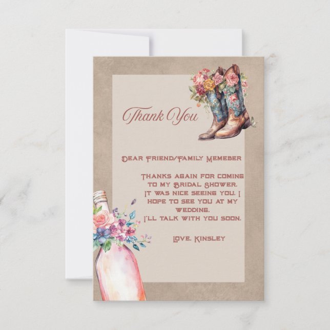 Boots Brunch & Bubbly Carte de remerciements plat (Devant)