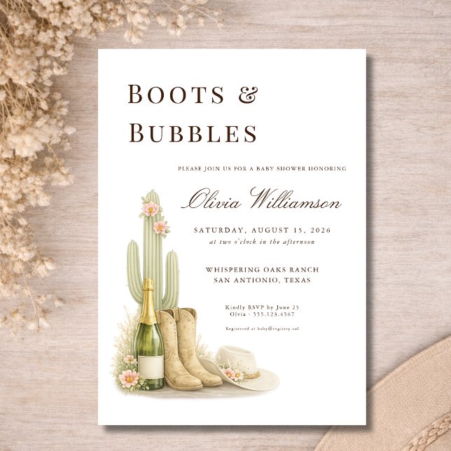 Boots & Bubbles Western Baby Shower Einladung (Von Creator hochgeladen)