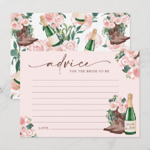 Boots & Bubbly Champagner Blumenkarte Begleitkarte