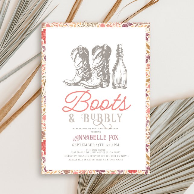 Boots & Bubbly Cowboy Boots Brautparty Einladung (Von Creator hochgeladen)