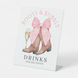 Boots Bubbly Western Bridal Shower Drinks Sockelschild
