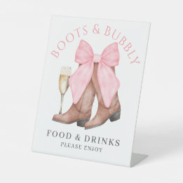 Boots Bubbly Western Bridal Shower Food Drinks  Sockelschild